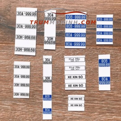 Biển số xe mô hình tỷ lệ 1:32 1:24 1:18 (Miễn phí)