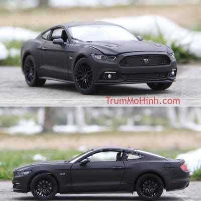 Xe mô hình 2015 Ford Mustang GT Matte Black 1:24 Welly