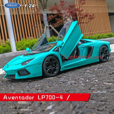 Xe mô hình Lamborghini Aventador LP700 Blue 1:24 Welly