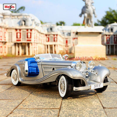 Xe mô hình Mercedes 500K Special Roadster Grey 1:18 Maisto