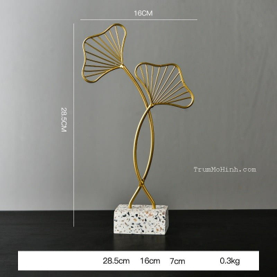 Lá Ginkgo mạ vàng 29cm | Trang trí phòng khách, quán cà phê, studio