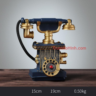 Mô hình Điện thoại cổ Blue 19cm | Trang trí phòng khách, quán cà phê, studio