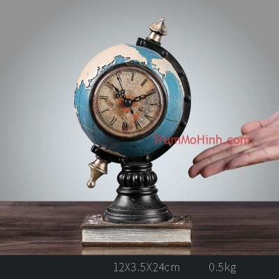 Mô hình Quả địa cầu Blue 24cm | Trang trí phòng khách, quán cà phê, studio