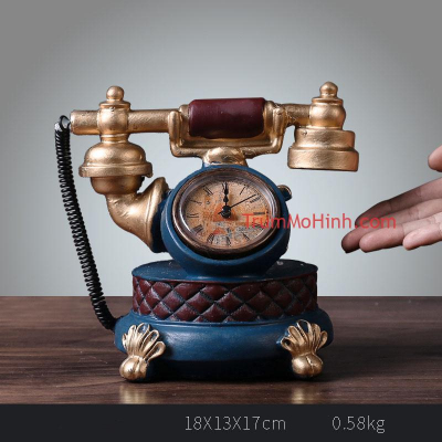 Mô hình Điện thoại cổ Golden | Trang trí phòng khách, quán cà phê, studio