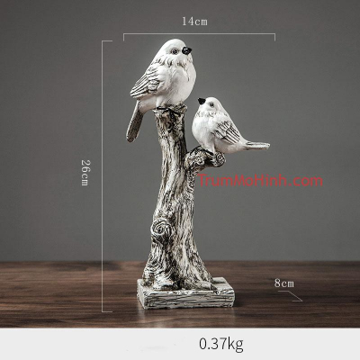 Mô hình Đôi chim sẻ thông | Trang trí phòng khách, quán cà phê, studio