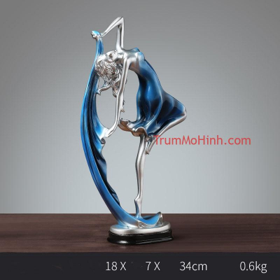 Tượng cô gái khiêu vũ blue | Trang trí phòng khách, quán cà phê, studio