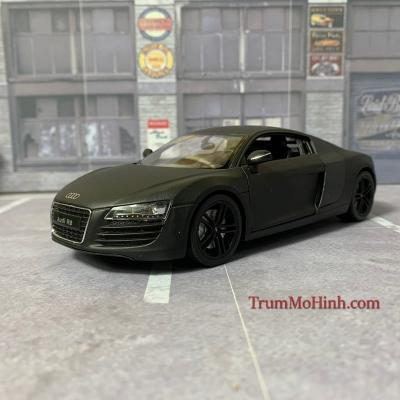Xe mô hình Audi R8 Matte Black 1:24 Welly
