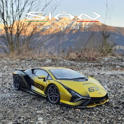 Xe mô hình Lamborghini Sian FKP37 Gold-Black 1:18 Bburago