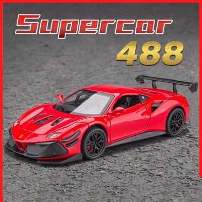 Scale 1 32 Exquisite Ferrari 488 Supercar Metal Diecast Alloy Toys Cars Models For Boys Children